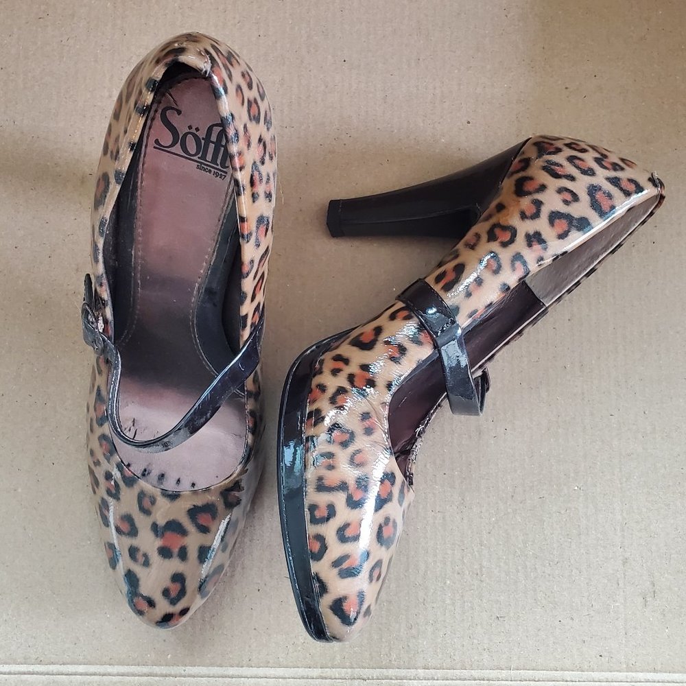 Sofft Mary Jane heels, 7M, leopard print